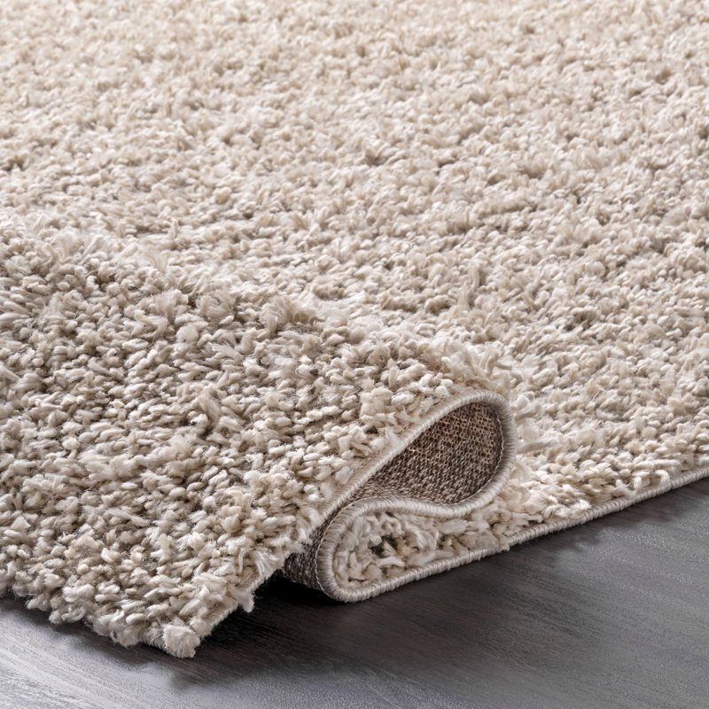 Kara Solid Shag Area Rug, Rectangle 2' 8" x 6'