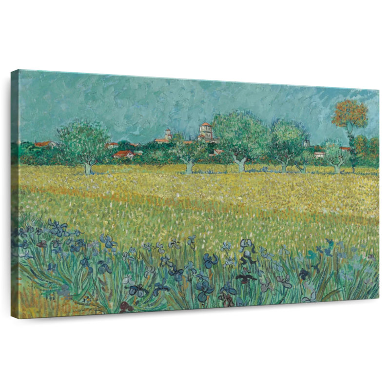 Champ d'Alvord avec des fleurs près d'Arles, H 26 po x l 39 po