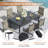 Patio Dining Set with Rectangular Dining Table and  Padded Swivel Chairs-463449462