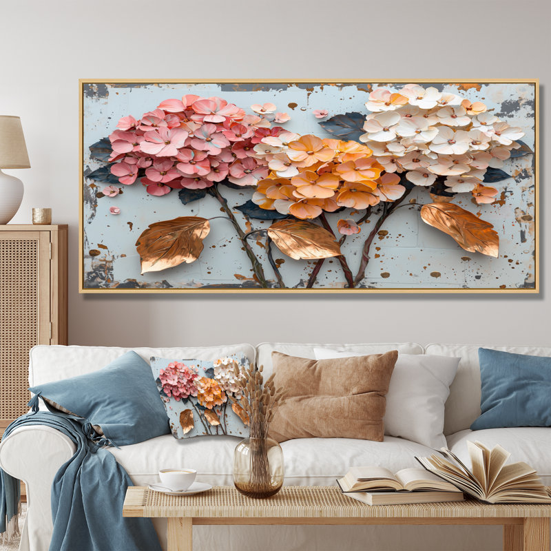 Hodgson - Floral Wall Art, 34" H x 44" W, Impression sur cadre flottant, Noir