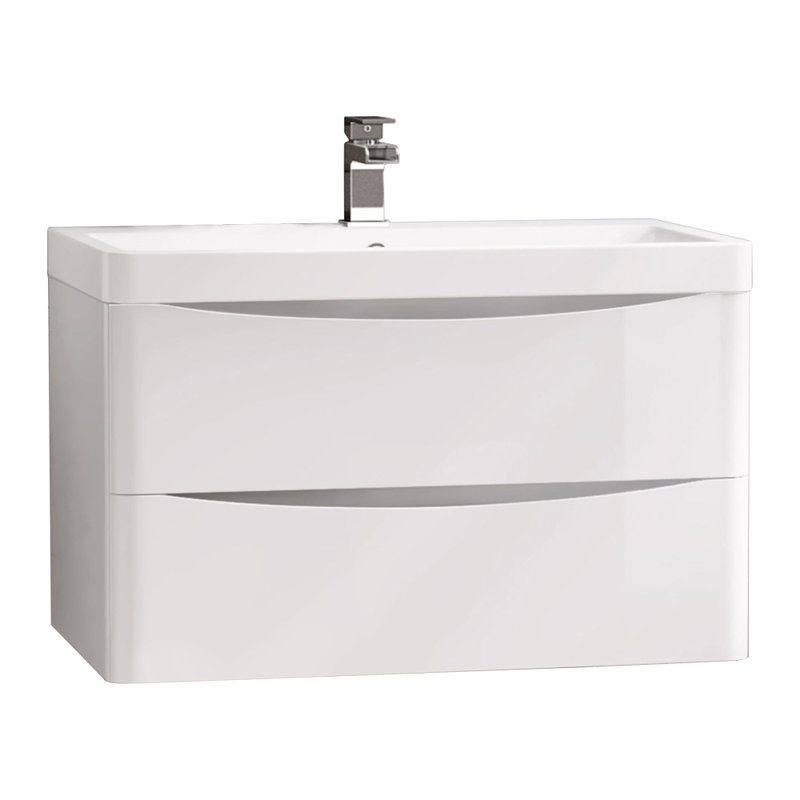 Avaughn 800mm Bathroom Vanity Unit Basin Storage Wall Hung Cabinet Furniture, White