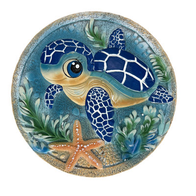 Ensemble de 3 plaques murales en pierre bleue côtière, motif vie marine, avec détails de coquillages en relief, 25 cm de haut.