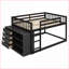 Lit superposé double en pin massif avec 4 tiroirs 3 tablettes - gris, aucun sommier nécessaire