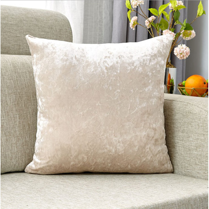  Square Polyester Pillow Cover, Cream