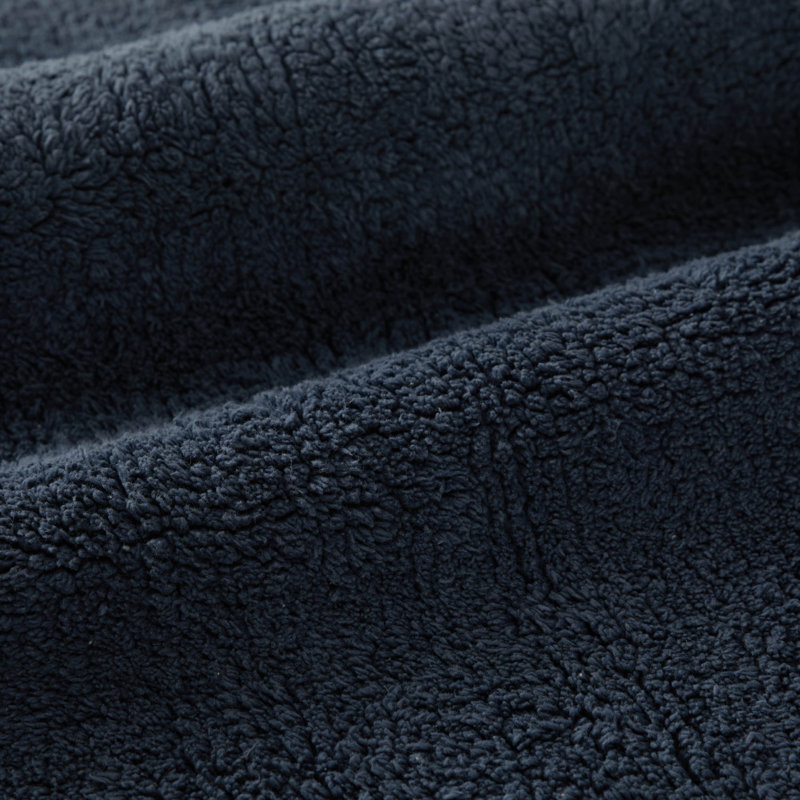 100% Cotton Reversible Dual-Texture Bath Mats, 24 in x 17 in, Navy