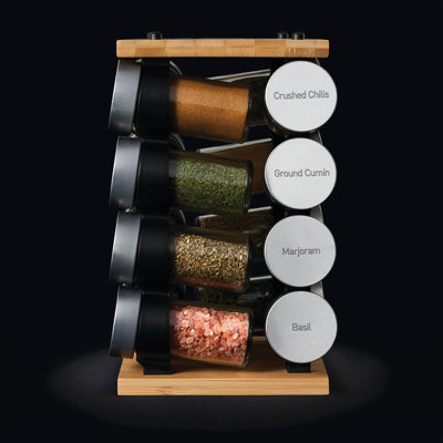 Cole & Mason Blyth Classic Wooden 16 Jar Spice Jar & Rack Set