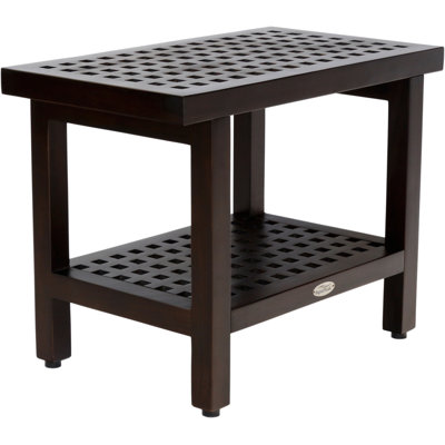 Banc de douche 24 po en teck avec tablette