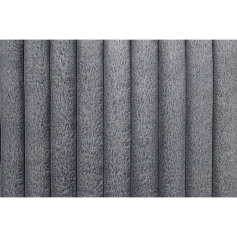 Chaise longue moderne avec 2 porte-gobelets et ports USB en velours côtelé gris, Gris