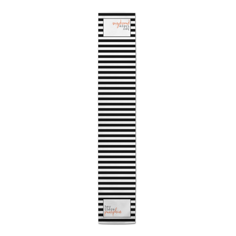 Eleni Hey There Pumpkin Stripes Table Runner, 90" L x 16" W