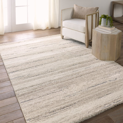 Tapis abstrait brun clair / crème Quanda (3 pi x 10 pi) Quanda