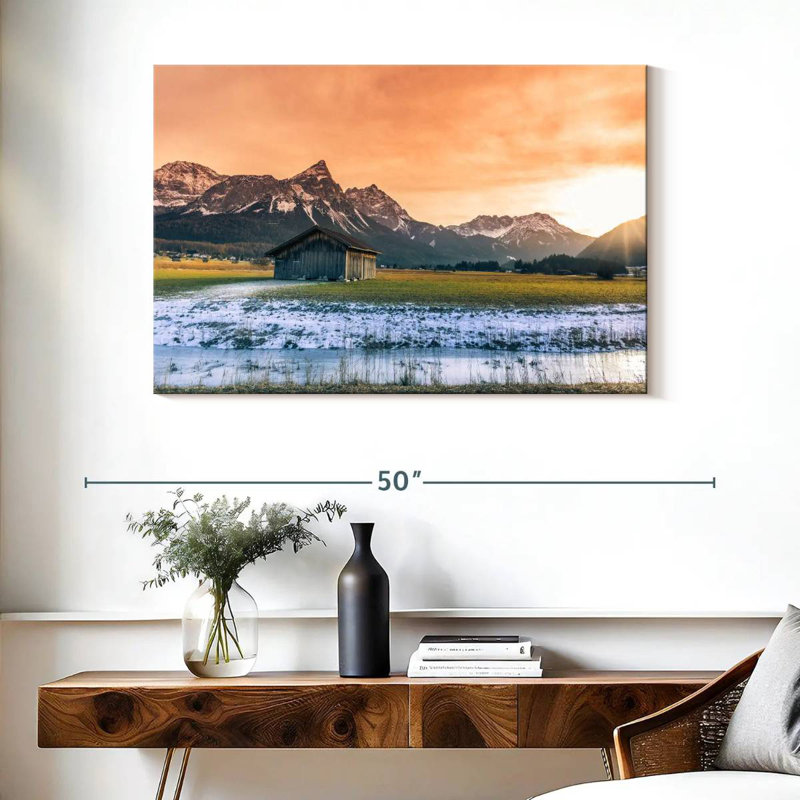Lilie Alpine Wooden Barn, 26" H x 39" W