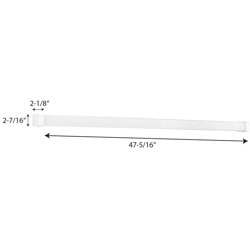 Plafonnier encastré à del rectangulaire 1 lumière Martique, H 2,39 po x l 47,28 po x P 2,13 po