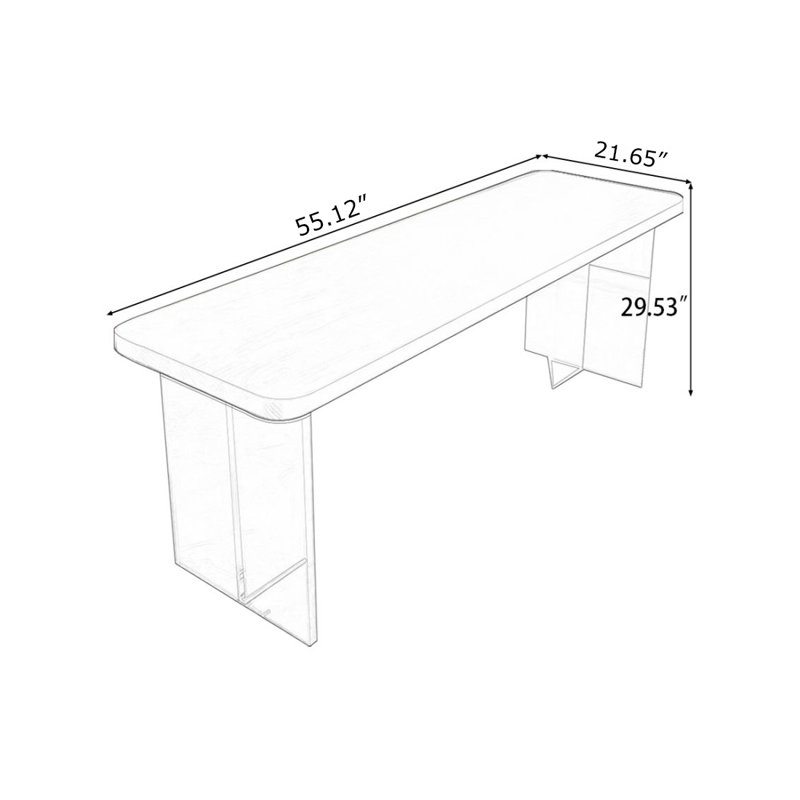 Bureau en frêne massif, H 29,53 po x l 55,12 po x P 21,65 po