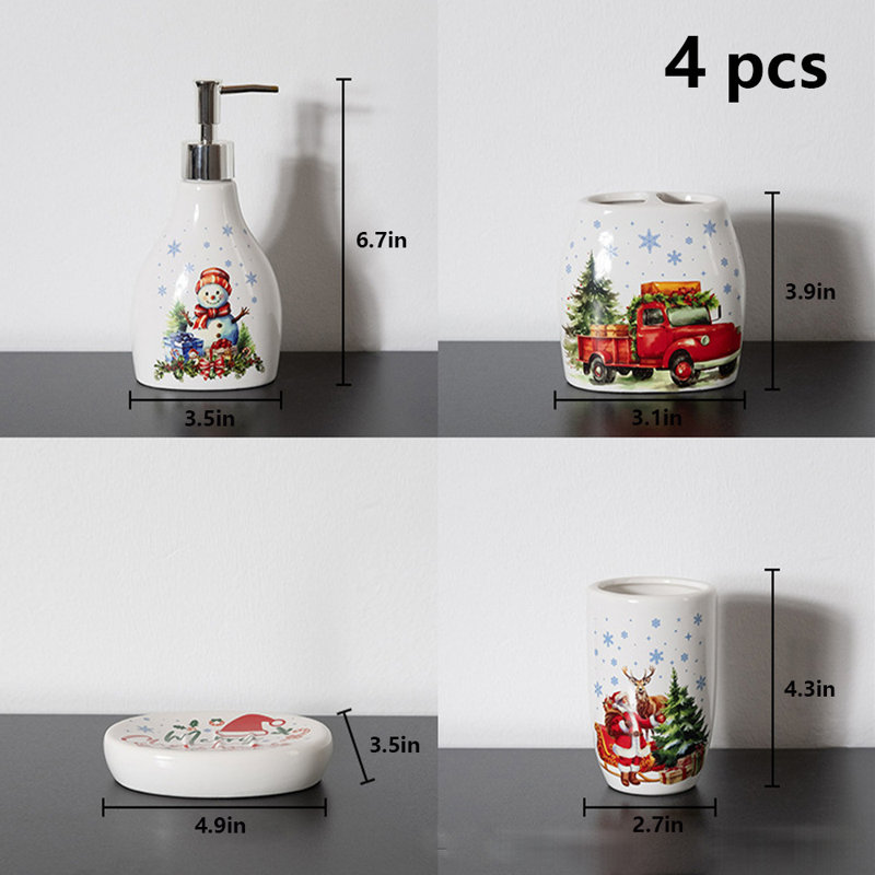 4 Pieces Bathroom Accessories Complete Set