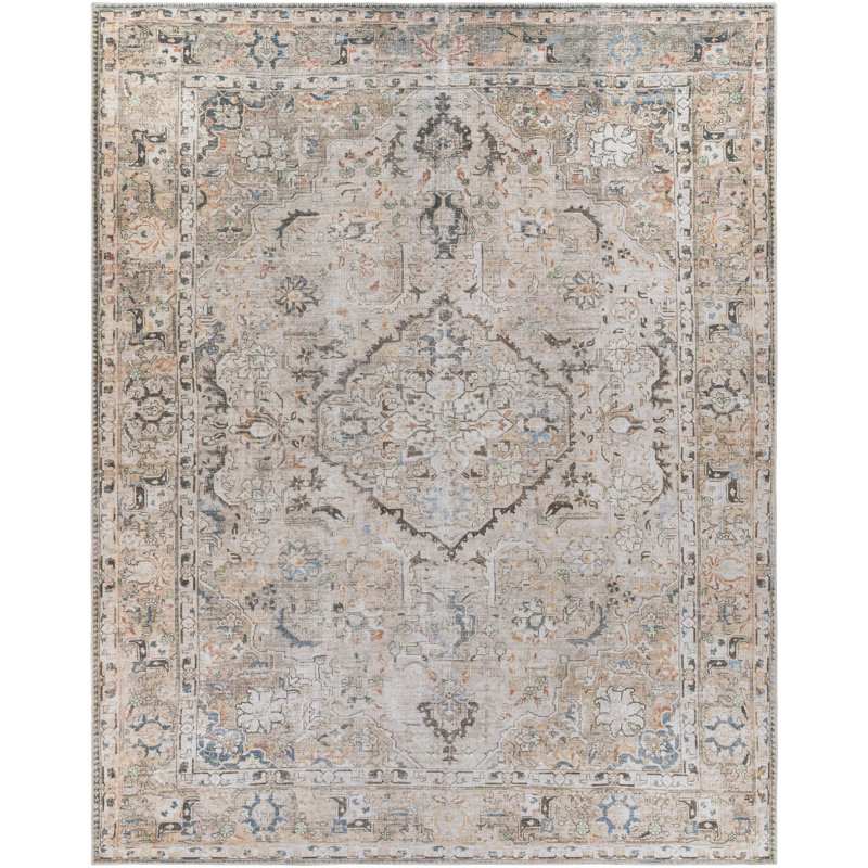 Kemer Machine Washable Traditionnal Boho Area Rug, Rectangle 200cm x 274cm