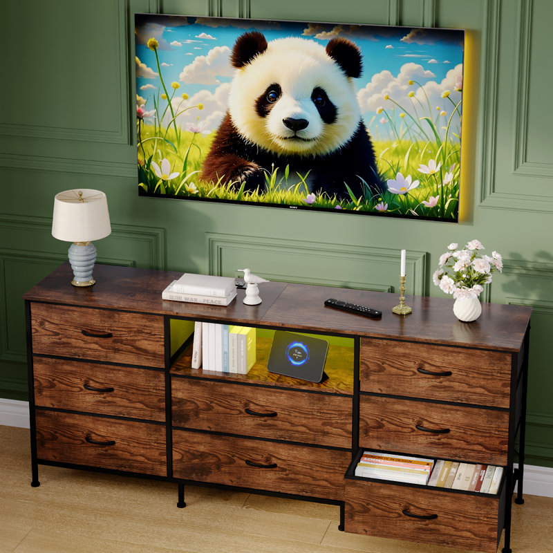 159.99 cm W Chest of 8 Drawers, Brown