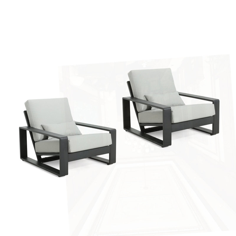 Méridienne d'extérieur et d'intérieur en aluminium, Light Gray Cushion/Black Frame