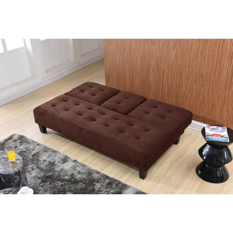 Breitkoff Twin 71 " Upholstered Convertible Sofa, Brown Polyester Blend
