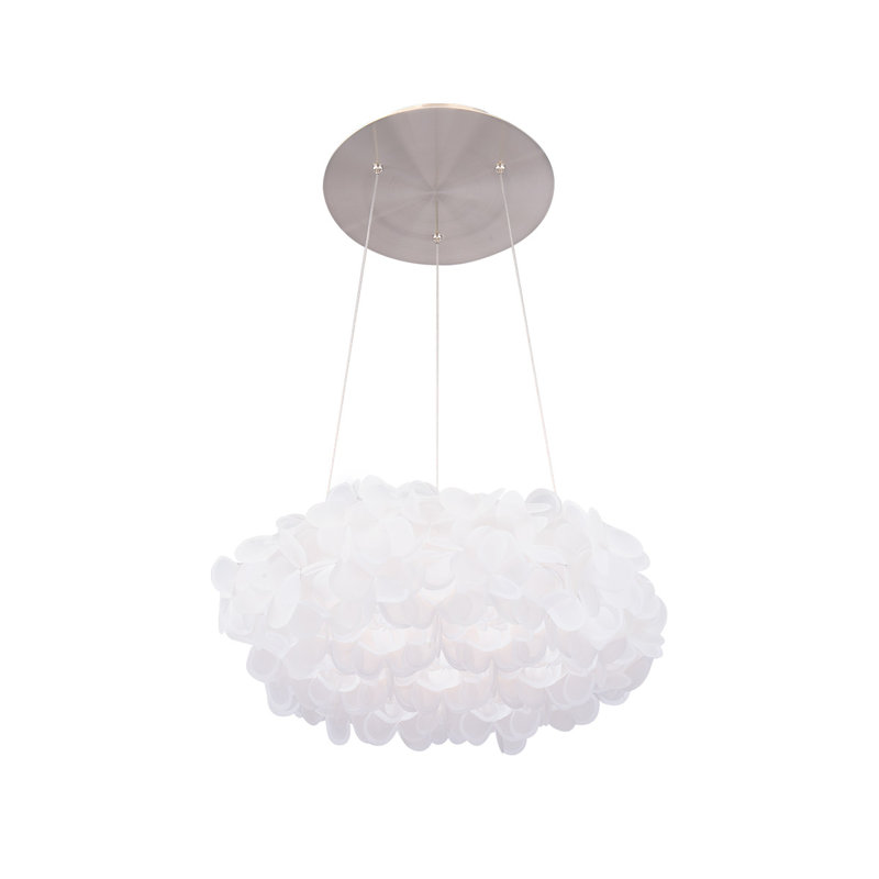 Fluffy 1 - Light LED Pendant, 7" H x 22" W x 22" D