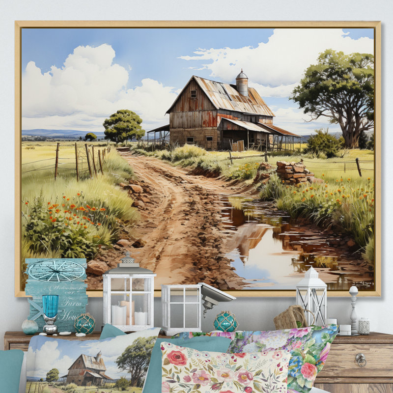 Bhargav Barns Rustic Charm V sur impression sur toile, Cadre naturel flottant, H 24 po x l 32 po x P 1 po