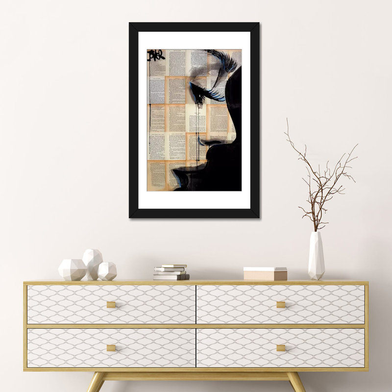 Solace art sur toile tendue, H 24 po x l 16 po x P 1 po, Papier d'art encadré noir, Blanc