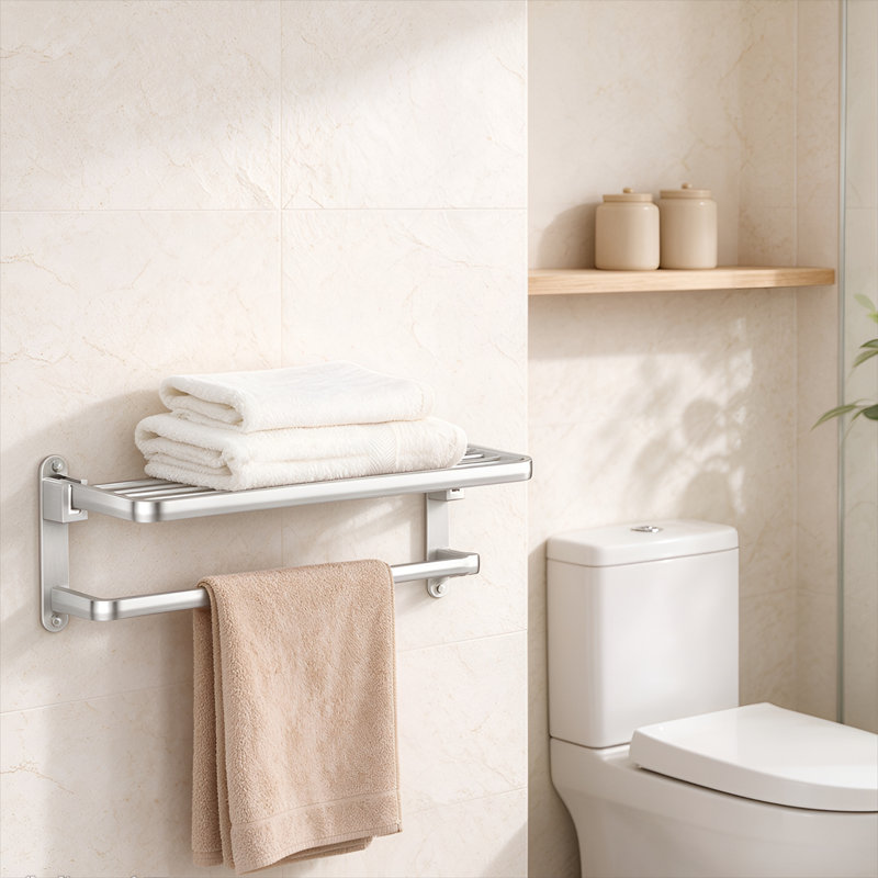 19.69 " Aluminum Wall Mounted Towel Rack, BrushedNickel