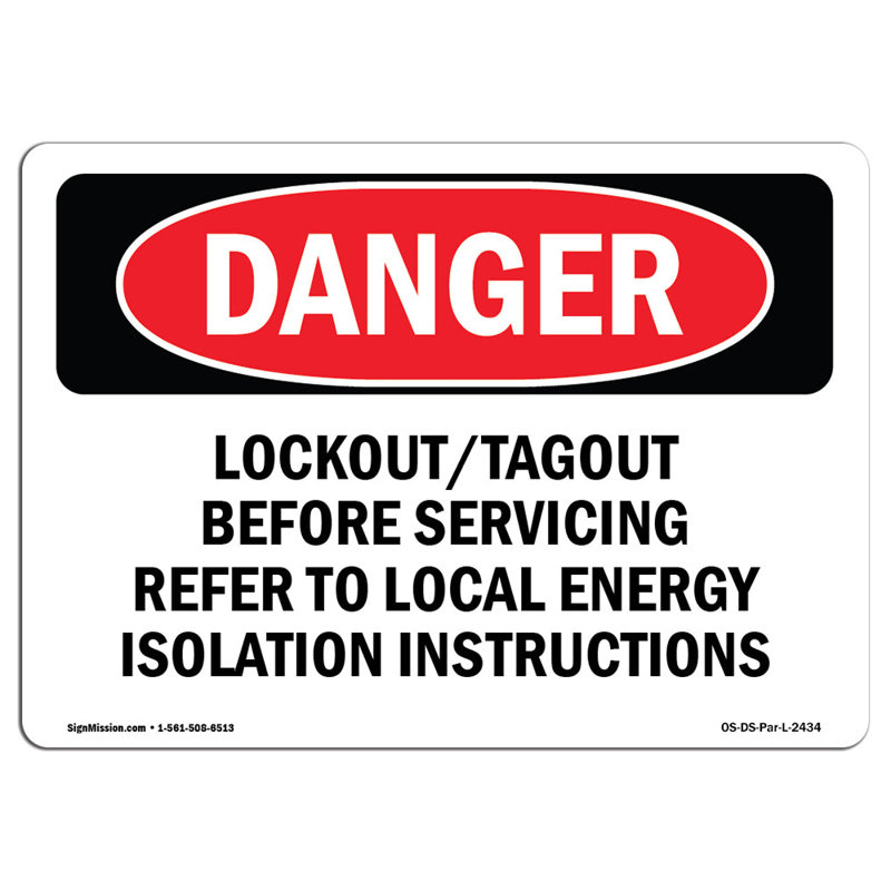 OSHA Danger Sign, 18" H x 24" W x 0.1" D