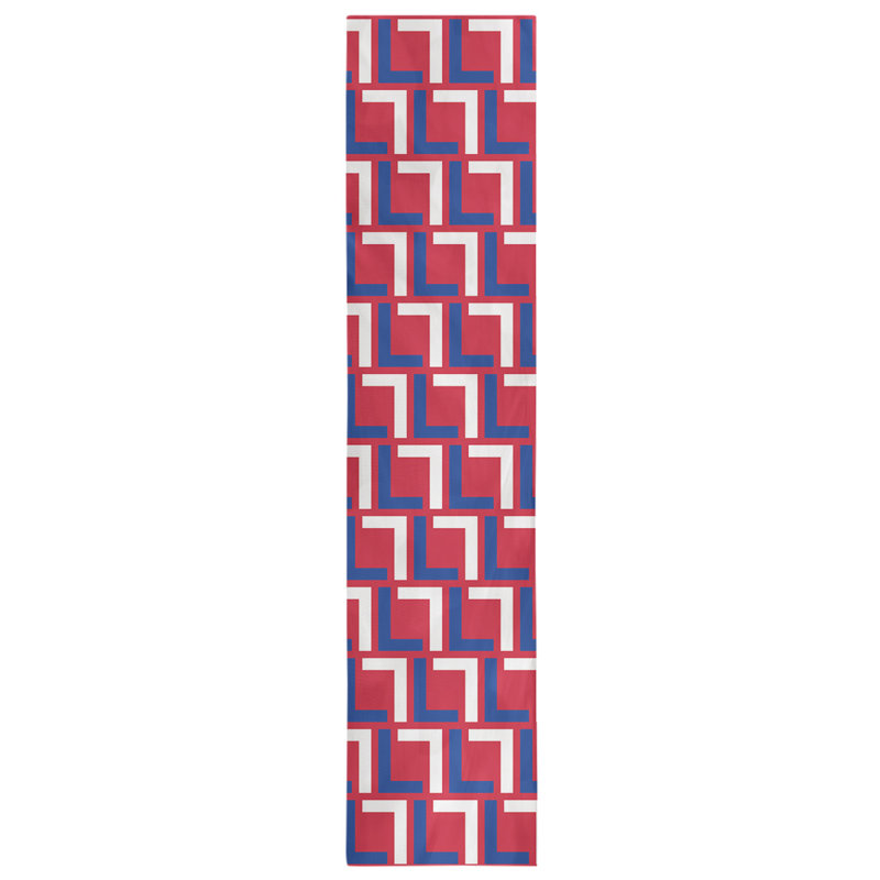 Chemin de table Carolina, 72 po x 16 po, Coton, Bleu / blanc / rouge 2