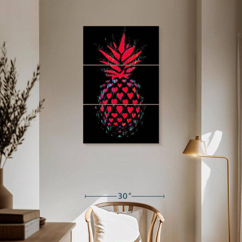 Yarlin Heart Dotted Pineapple, 57" H x 36" W