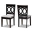 47cm H Polyester Blend Upholstered Cross Back Parsons Chair in Sand/Espresso Brown-1891417328