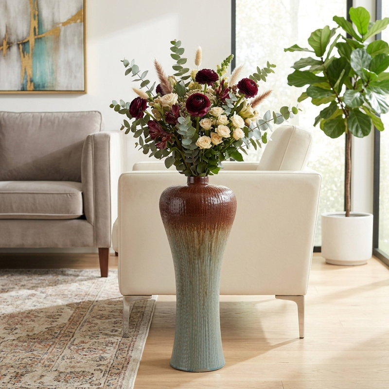 Vase décoratif en céramique, H 26 po x l 10 po x P 10 po
