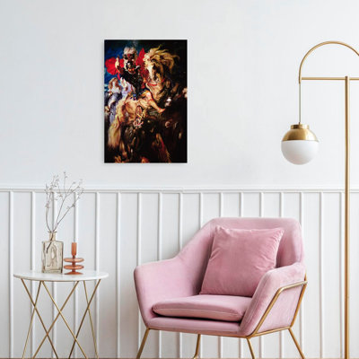 Saint-George et le dragon, cheval contemporain classique, reproduction d'art mural