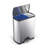 simplehuman Rectangular Dual Compartment Recycling Kitchen Step Trash Can, 46 Liter, Stainless Steel