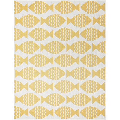 Contemporary Daitzman Area Rug Yellow Color