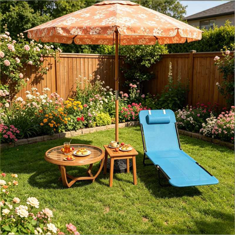 Chaise de bronzage d'extérieur, Bleu