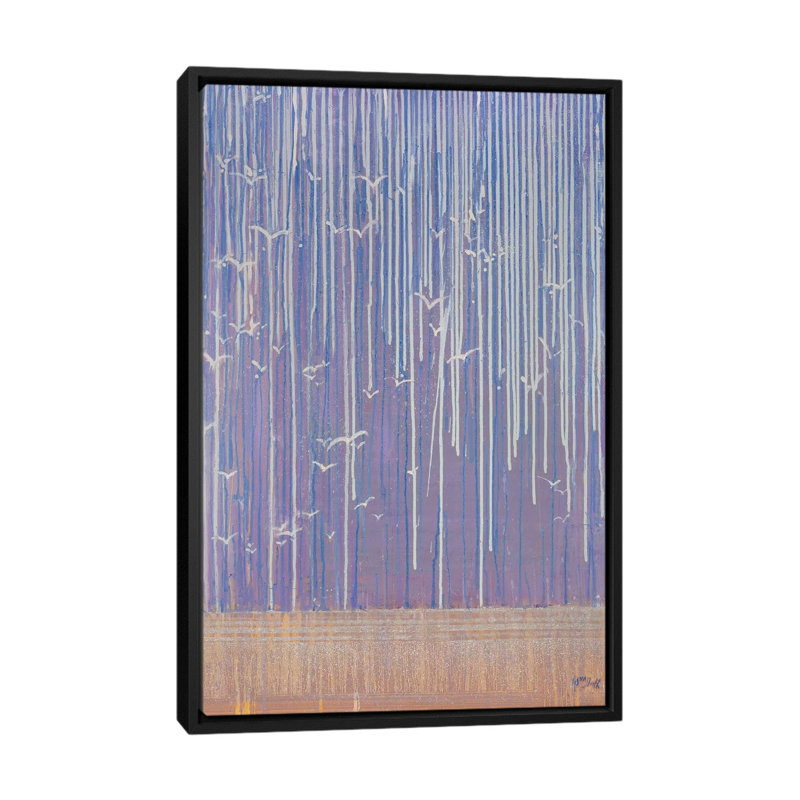 « gulls », impression sur toile, H 26 po x l 18 po x P 1,5 po, Toile avec cadre noir, Pas de tapis