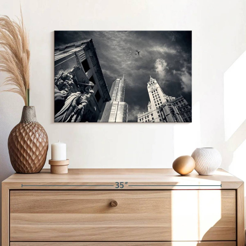 Sireci Plane Over Chicago, 16" H x 24" W