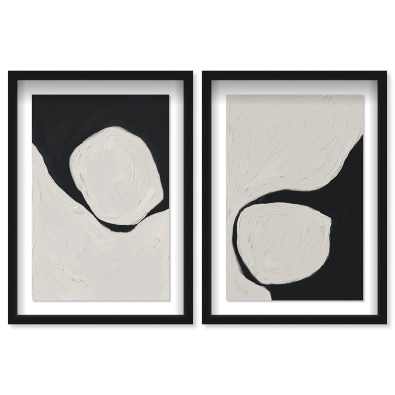 Neutral Balance Set Set by Oliver Gal, 37.5" H x 25.5" W, Black Shadowbox