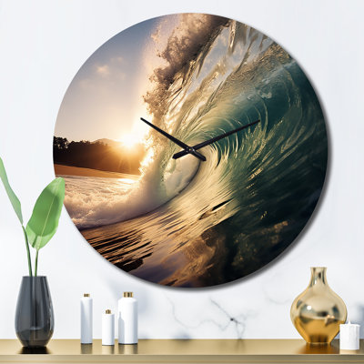 Horloge murale Sunshine Through The Breaking Waves III