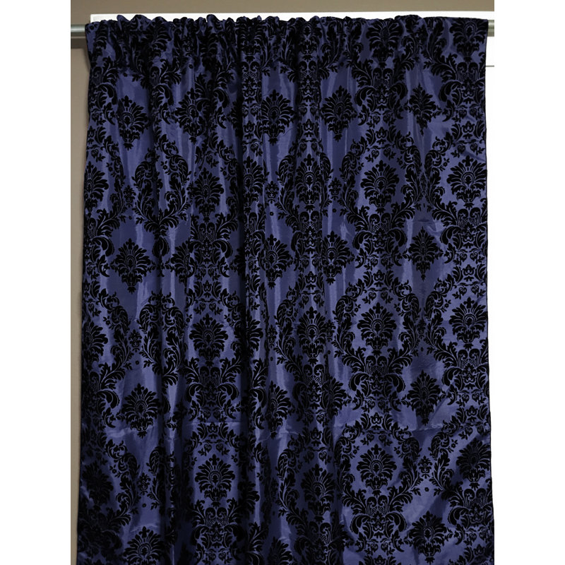 Amboy Semi Sheer Curtain Single Panel, 56'' W x 84'' L, Navy