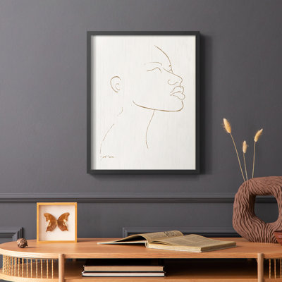 Portrait S croquis I, reproduction encadrée - bois massif