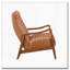Chaise d'appoint en similicuir avec finition noyer