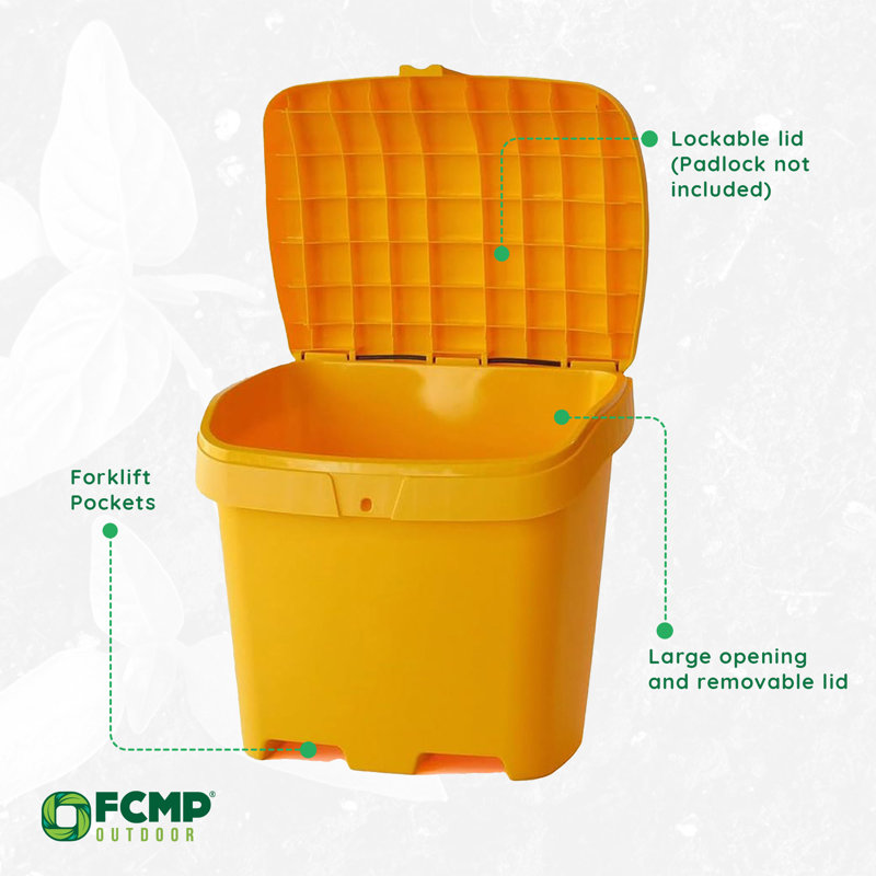 Yellow Lockable Plastic Outdoor Deck Storage Box