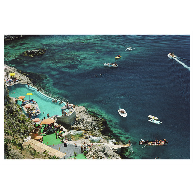 Hotel Taormina Print by Slim Aarons, 32.5" H x 48.5" W x 0.1" D, Unframed