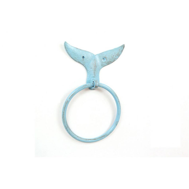Anneau à serviettes queue en fonte de baleine, Turquoise