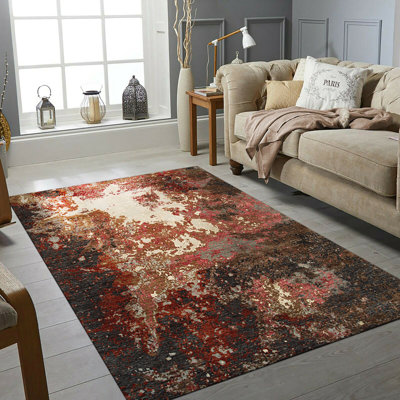 Stylish and Durable Hand Knotted Modern Abstract Wool Indoor Yellow Rectangle Area Rugs
