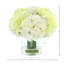 Hortensias disposés dans un vase en verre
