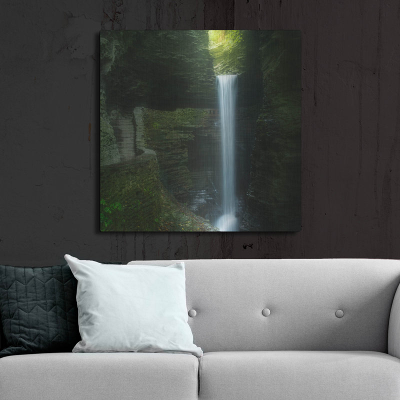 Art mural en métal Winston Porter «Cavern Cascade» par Patrick Zephyr, H 36 po x l 36 po