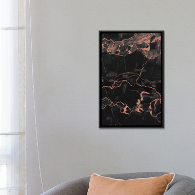 «Rose Gold on Black Marble», impression sur toile
