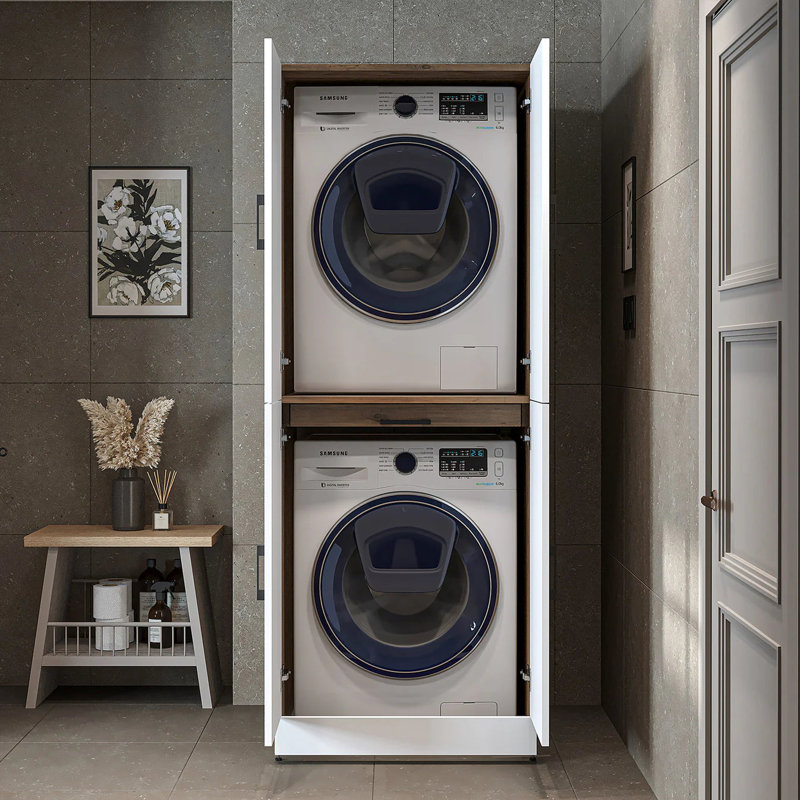 Dora Manufactured Wood Laundry Room Organiser, White Oak